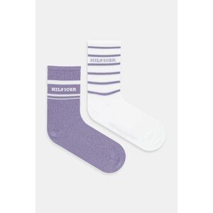 Čarape Tommy Hilfiger 2-pack boja: ljubičasta, 701236457