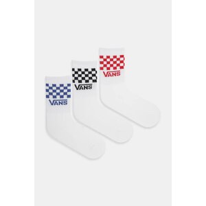Dječje čarape Vans Classic Check Crew 3-pack boja: bijela, VN000Q1QWHT1