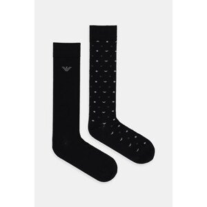 Čarape Emporio Armani Underwear 2-pack boja: crna, EM000545 AF18145