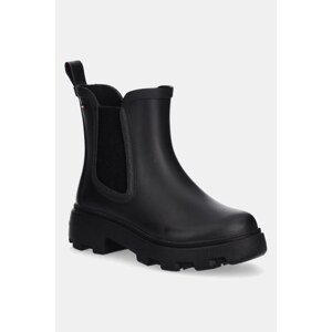 Gumene čizme Tommy Hilfiger RUBBER FLAG CLEATED RAINBOOT boja: crna, FW0FW08637