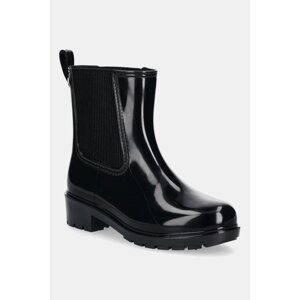 Gumene čizme Tommy Hilfiger FLAG HARDWARE RAINBOOT boja: crna, FW0FW08966