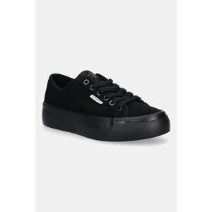 Tenisice od brušene kože Calvin Klein VULC FLATF LACE UP SUE/WL CK boja: crna, YW0YW02000