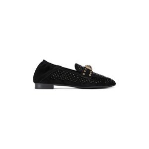 Mokasinke od brušene kože Kurt Geiger London Chelsea Crystal Loafer boja: crna, ravni potplat, 4726709209
