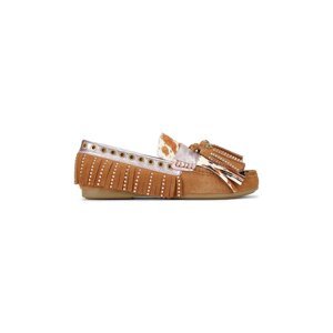 Mokasinke od brušene kože Kurt Geiger London Tassel Fringe Moccasin boja: smeđa, ravni potplat, 3494336219
