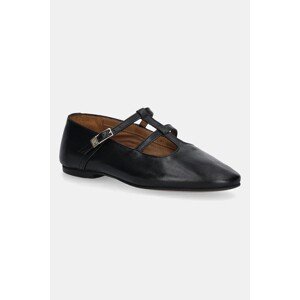 Kožne balerinke Tommy Hilfiger SMOOTH LEATHER T-BAR BALLERINA boja: crna, FW0FW09153