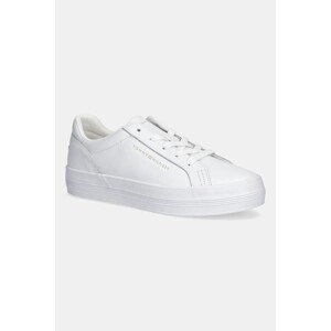 Kožne tenisice Tommy Hilfiger TH PLATFORM SNEAKER boja: bijela, FW0FW09164