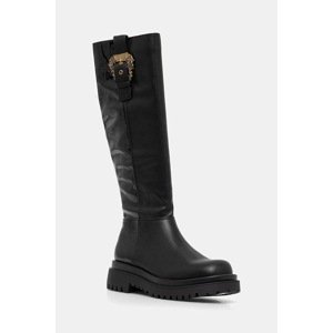 Čizme Versace Jeans Couture boja: crna, ravni potplat, 79VA3S65 71570 899