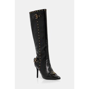 Čizme Versace Jeans Couture boja: crna, s tankom potpeticom, 79VA3S58 ZSC35 899