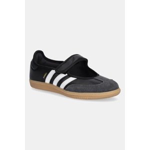 Kožne balerinke adidas Originals Samba Jane boja: crna, JQ6445