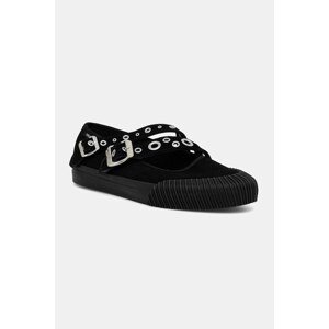 Balerinke od brušene kože Vans Mary Jane Straps boja: crna, VN000D9ABLA1