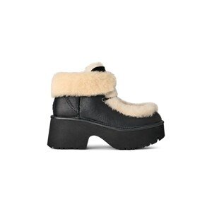 Kožne gležnjače UGG Esmee Leather Lace Up boja: crna, s debelom potpeticom, s toplom podstavom, 1176110.BLK