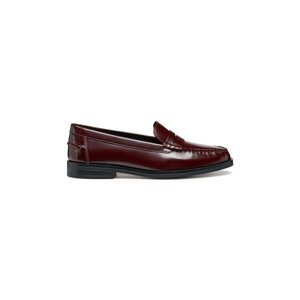 Kožne mokasinke Geox D CLORIDIE boja: bordo, ravni potplat, D56XGA 00038 C7011