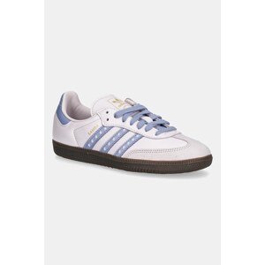 Kožne tenisice adidas Originals Samba OG boja: ljubičasta, JR8822