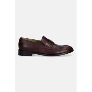 Kožne mokasinke MM6 Maison Margiela boja: bordo, ravni potplat, S59WR0096.P5000.T2353