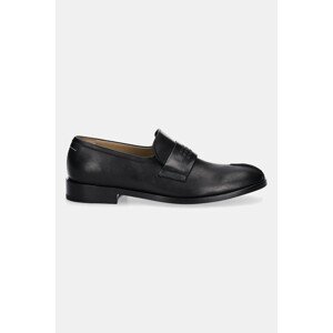 Kožne mokasinke MM6 Maison Margiela boja: crna, ravni potplat, S59WR0096.P5000.T8013
