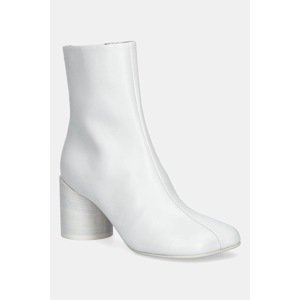 Kožne gležnjače MM6 Maison Margiela boja: bijela, s debelom potpeticom, S59WU0235.P3628.T1003