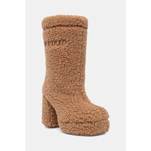 Gležnjače Inuikii Curly High Heel boja: bež, s debelom potpeticom, 1002.018.0011.250