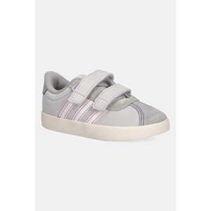 Dječje tenisice od brušene kože adidas VL COURT 3.0 boja: siva, JP7878