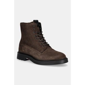 Čizme od brušene kože Tommy Hilfiger COMFORT LWT SDE BOOT boja: smeđa, FM0FM05594