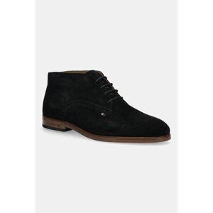 Gležnjače od brušene kože Tommy Hilfiger HILFIGER DRESS SUEDE BOOT boja: crna, FM0FM05726