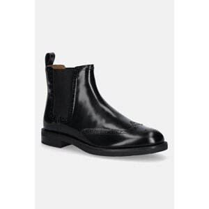 Kožne gležnjače Tommy Hilfiger HILFIGER VOGUE LTH A BROGUE BOOT boja: crna, FM0FM05765