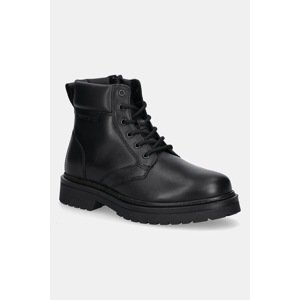 Zimske kožne cipele Tommy Jeans TJM LACE UP BOOT boja: crna, EM0EM01706