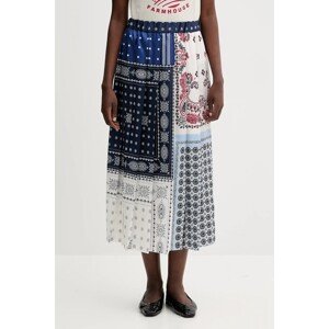 Suknja Weekend Max Mara LUNA boja: tamno plava, midi, širi se prema dolje, 2525106021600