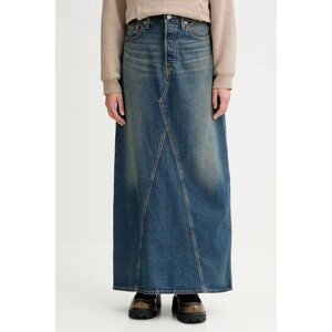 Traper suknja Levi's boja: tamno plava, maxi, ravna, A8727