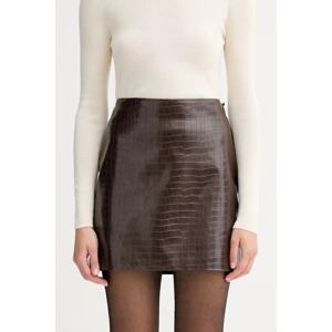 Suknja ISABELLE BLANCHE boja: smeđa, mini, širi se prema dolje, IS25FW-G031-T006