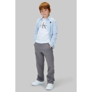 Dječje pamučne hlače Calvin Klein Jeans boja: siva, bez uzorka, IB0IB02571