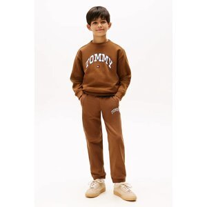 Donji dio trenirke Tommy Hilfiger boja: smeđa, s tiskom, KB0KB09905