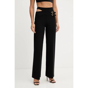 Hlače Versace Jeans Couture boja: crna, ravna, visoki struk, 79HAA100 N0356