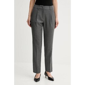 Hlače s vunom Weekend Max Mara CALDAIA boja: siva, chinos kroj, visoki struk, 2525136152600