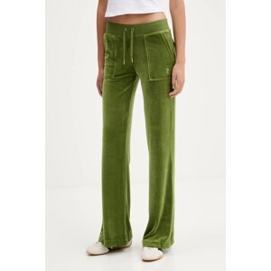 Donji dio trenirke od velura Juicy Couture boja: zelena, bez uzorka, JCSEBJ001G