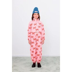 Dječji pamučni donji dio trenirke Tinycottons WORMS SWEATPANT boja: ružičasta, s uzorkom, AW25-076