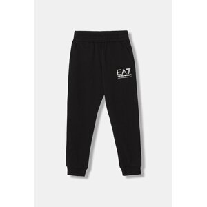 Dječji donji dio trenirke EA7 Emporio Armani boja: crna, s tiskom, 7G000105 AF13135