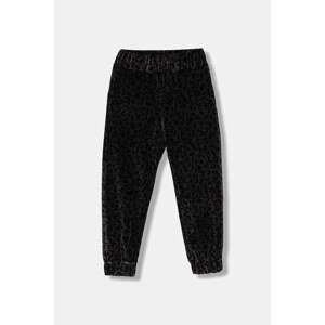 Dječji donji dio trenirke od velura EA7 Emporio Armani boja: crna, s uzorkom, 7G000116 AF15937