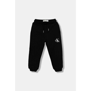 Dječji donji dio trenirke Calvin Klein Jeans boja: crna, s tiskom, IU0IU00713
