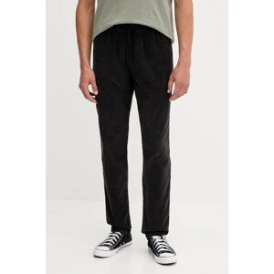 Hlače od samta Tommy Jeans boja: crna, ravna, DM0DM21997