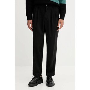 Vunene hlače BARENA VENEZIA Pantalone Nerio boja: crna, ravna, PAU5252.499