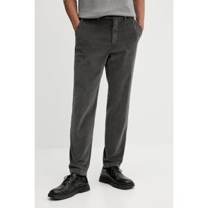 Hlače od samta BARENA VENEZIA Pantalone Capovae boja: siva, ravna, PAU5260.2784