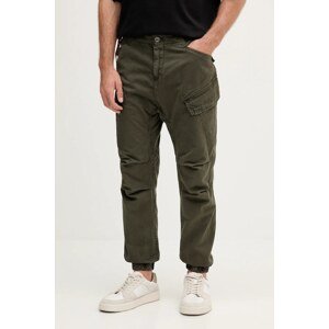 Pamučne hlače Alpha Industries boja: zelena, cargo kroj, 258204.136