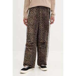 Donji dio trenirke adidas Originals Leo boja: smeđa, s uzorkom, JV7563
