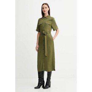 Haljina Gant boja: zelena, midi, ravna, 4503438