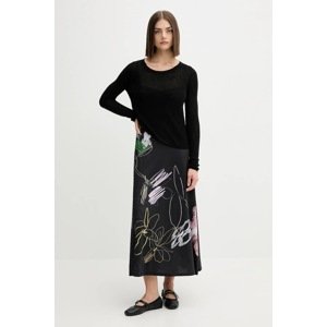 Haljina Desigual KALA boja: crna, midi, širi se prema dolje, 25WWVK25