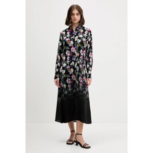 Haljina Desigual CAMISERO ACRIL boja: crna, midi, ravna, 25WWVW11