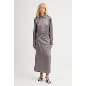 Haljina ISABELLE BLANCHE boja: siva, maxi, ravna, IS25FW-A101-T008