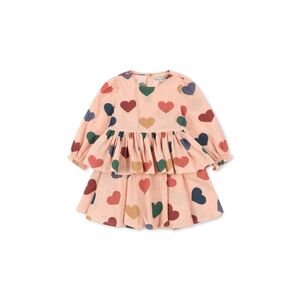 Dječja haljina Konges Sløjd ELIN DRESS GOTS boja: ružičasta, mini, širi se prema dolje, KS103794