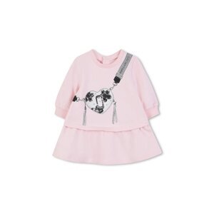 Pamučna haljina za bebe Marc Jacobs boja: ružičasta, mini, širi se prema dolje, W60667