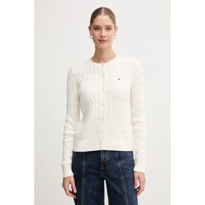 Pamučni kardigan Tommy Hilfiger boja: bež, WW0WW46514